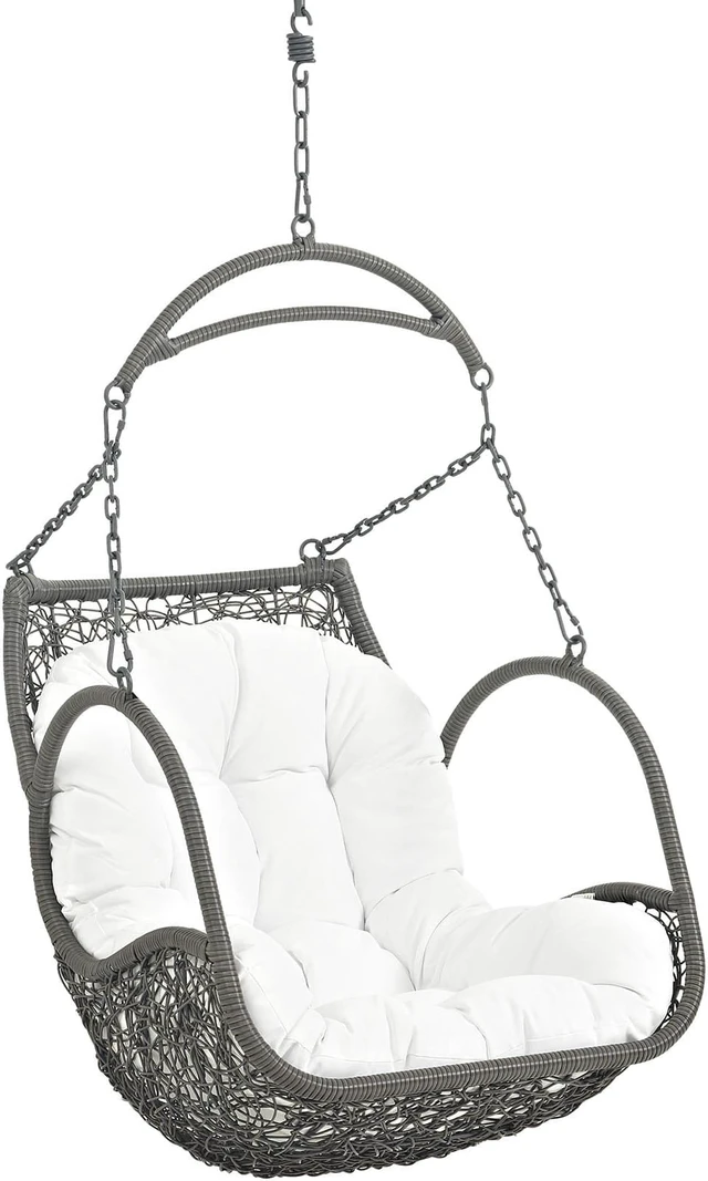 Alt view image 3 of 11 - Arbor Outdoor Patio Wood Swing Chair - White