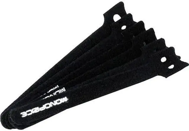 Alt view image 10 of 13 - Monoprice Hook and Loop Fastening Cable Ties, 6in, 100 pcs/pack, Black