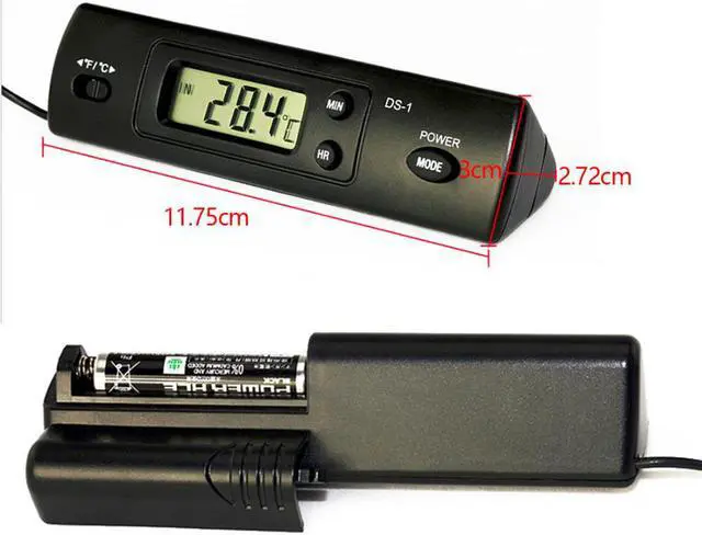 Alt view image 2 of 6 - High Quality Digital Thermometer Auto LCD Display In Out Clock for Car Aquarium Thermometer