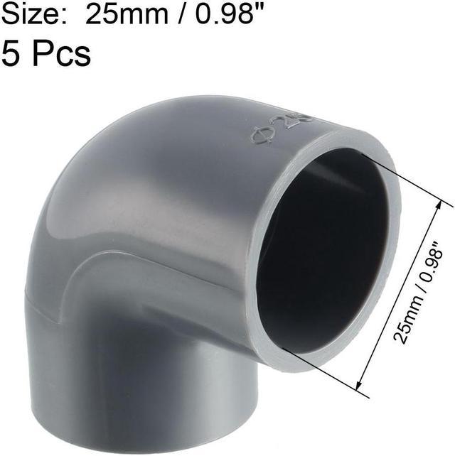 PVC Pipe Fitting 25mm Slip Socket 90 Degree Elbow Coupling Connector Gray  5Pcs 