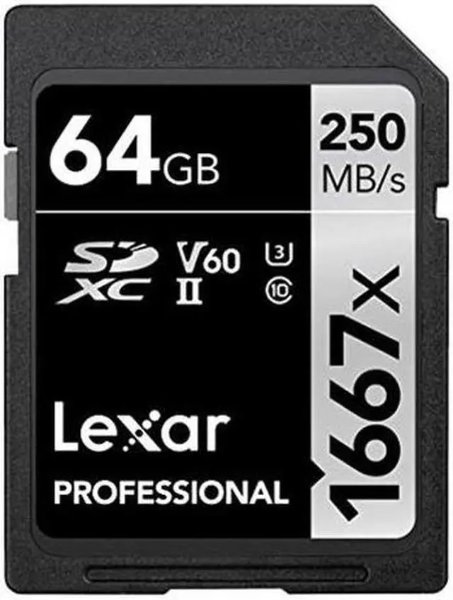 Alt view image 5 of 10 - Lexar Professional 1667x 64GB SDXC UHS-II/U3 Memory Card #LSD64GCBNA1667
