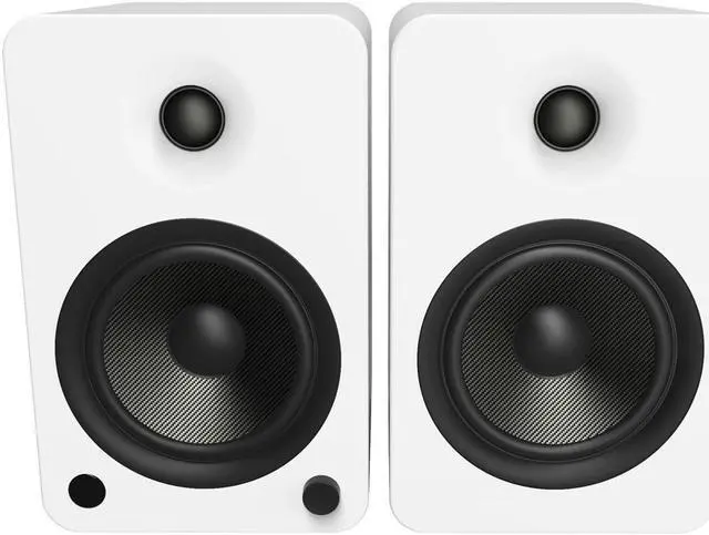 Alt view image 6 of 11 - Kanto YU6 Powered Bookshelf Speakers with Built-In Bluetooth - Pair (Matte White)