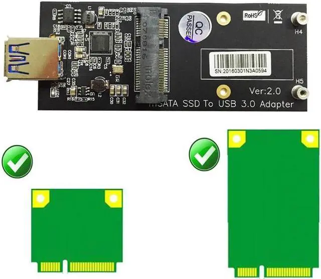 Alt view image 2 of 3 - 5Gbps USB 3.0 to mSATA HDD Enclosure USB3.0 to mini SATA Hard Disk Adapter M2 SSD External HDD Mobile Box mSATA SSD Disk Adapter
