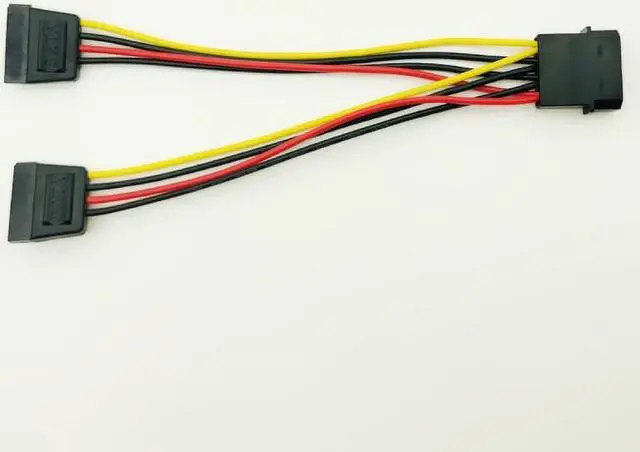 Alt view image 3 of 6 - Computer Cables & Connectors Molex 4pin IDE to Dual SATA 15Pin Power Cable Y Splitter Hard Drive Power Supply 4Pin to SATA Cable