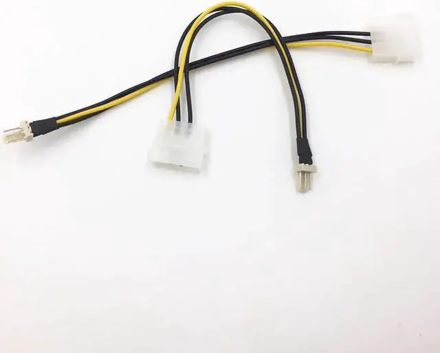 Alt view image 3 of 5 - 4Pin to 3Pin Convert Cable Fan Power Supply nterface Cables D Type 4P to 3P CPU Graphics Card Fan Power Cable Conveter Adapter