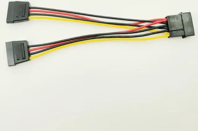 Alt view image 4 of 6 - Computer Cables & Connectors Molex 4pin IDE to Dual SATA 15Pin Power Cable Y Splitter Hard Drive Power Supply 4Pin to SATA Cable