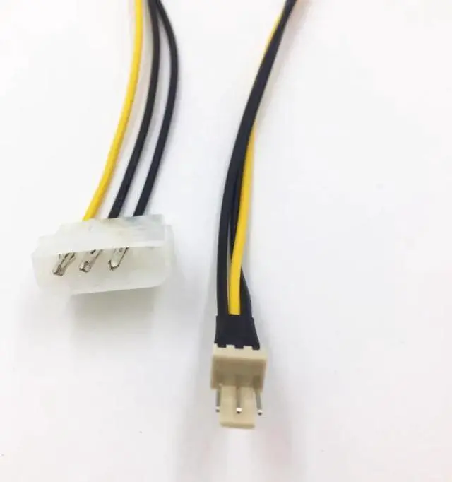 Alt view image 2 of 5 - 4Pin to 3Pin Convert Cable Fan Power Supply nterface Cables D Type 4P to 3P CPU Graphics Card Fan Power Cable Conveter Adapter