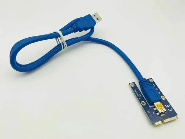 Alt view image 3 of 6 - Amify Mini PCI E to PCIe 60cm USB 3.0 PCI Express 1x to 16x Extender Riser Card Adapter Extension Cable for Bitcoin BTC Miner Mining