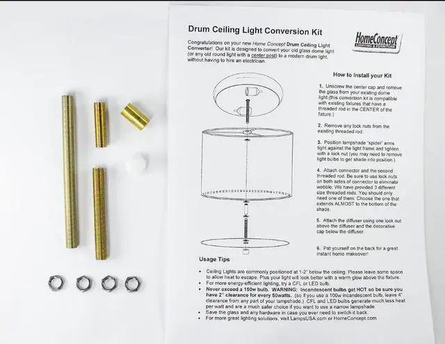 Alt view image 3 of 4 - 16 Moderne Flush Mount Converter Kit Granite Gray Burlap Hardback Drum Lampshade 16x16x8