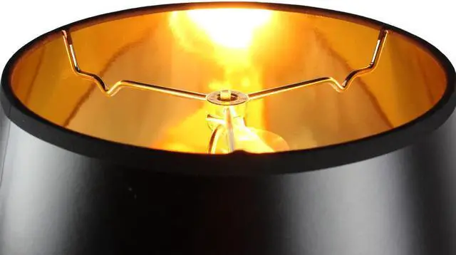 Alt view image 2 of 2 - 10x18x15 Black Parchment Gold-Lined Empire Lamp Shade