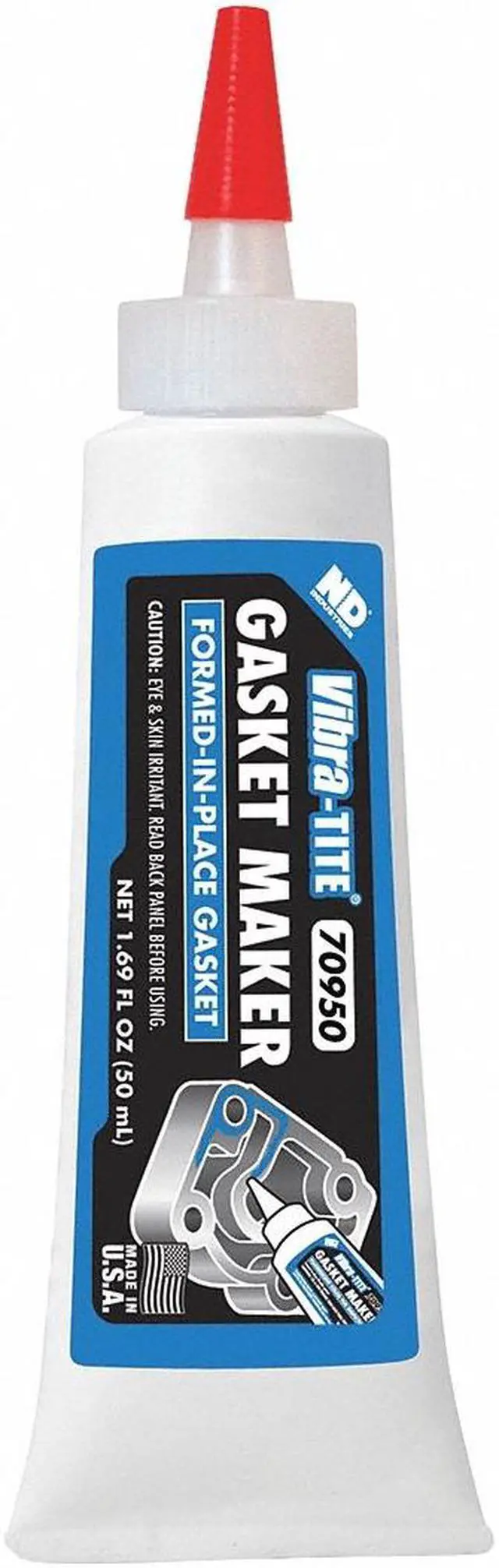 Alt view image 2 of 3 - Vibra-Tite 70950 - Gasket Maker Flexible Gasket Maker - 50 mL - Blue