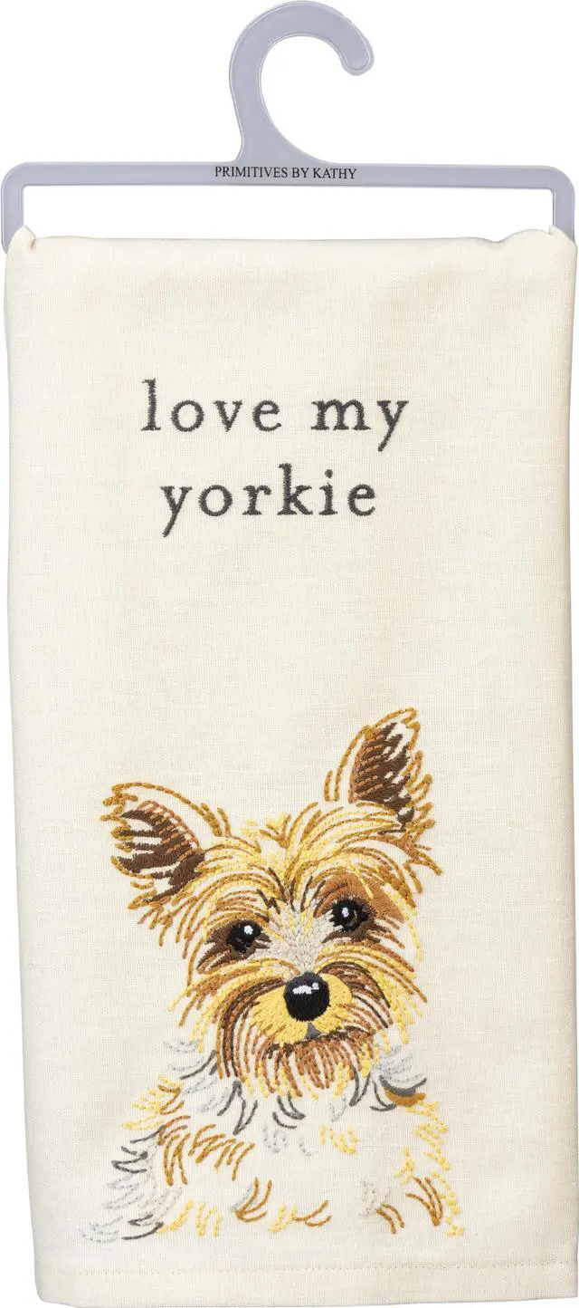 Main image of Primitives by Kathy Love My Yorkie Dish Towel, 26"