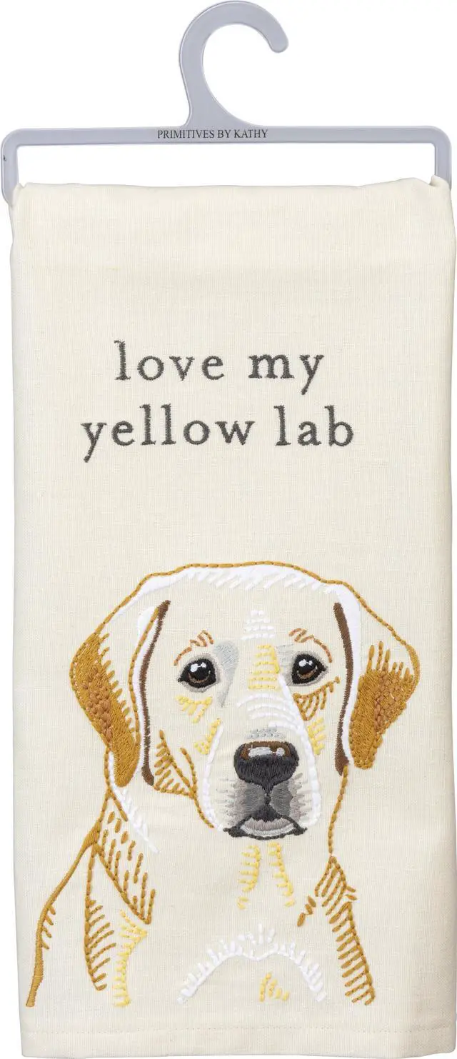 Main image of Primitives by Kathy Love My Yellow Lab Dish Towel, 26"