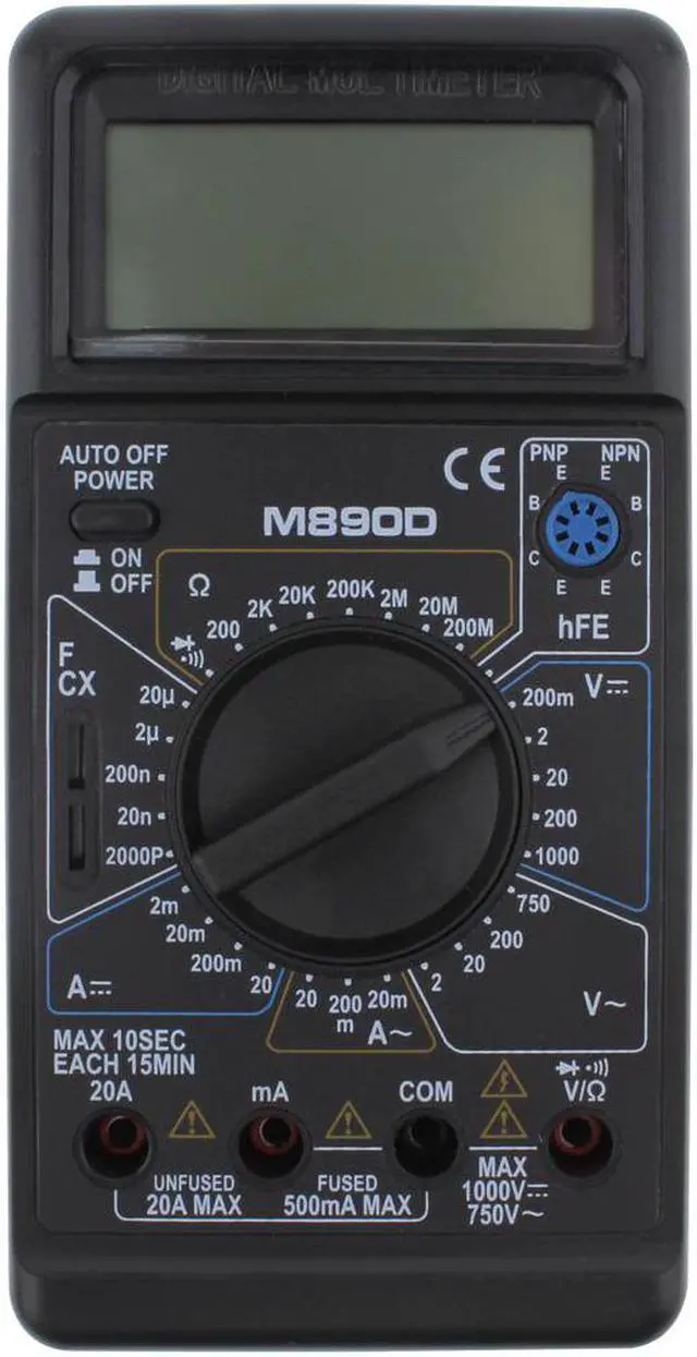 Alt view image 2 of 7 - M890D Digital Multimeter DMM AC/DC ohm Meter with Capacitance hFE Test For Transistor Tester Diagnostic-Tool