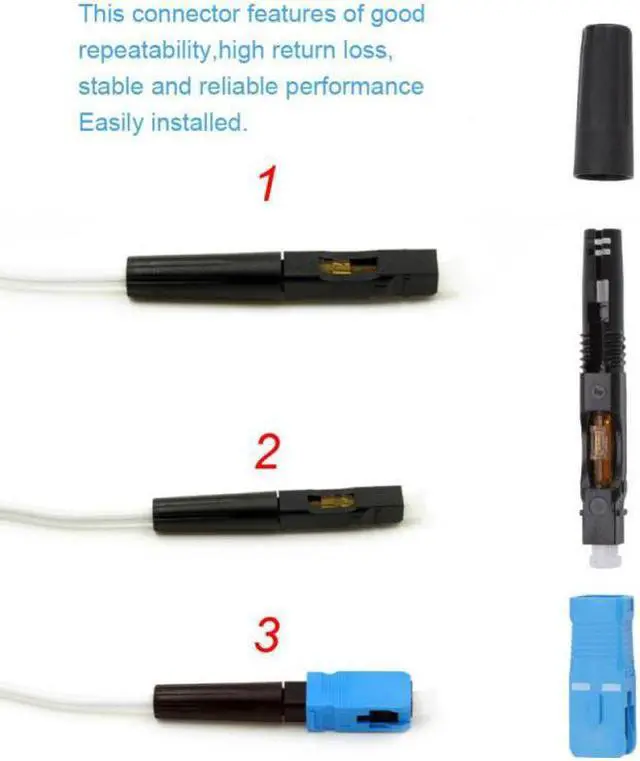 Alt view image 6 of 7 - 100pcs Embedded SC Optic Fiber Quick Fast Connector Adapter for FTTH