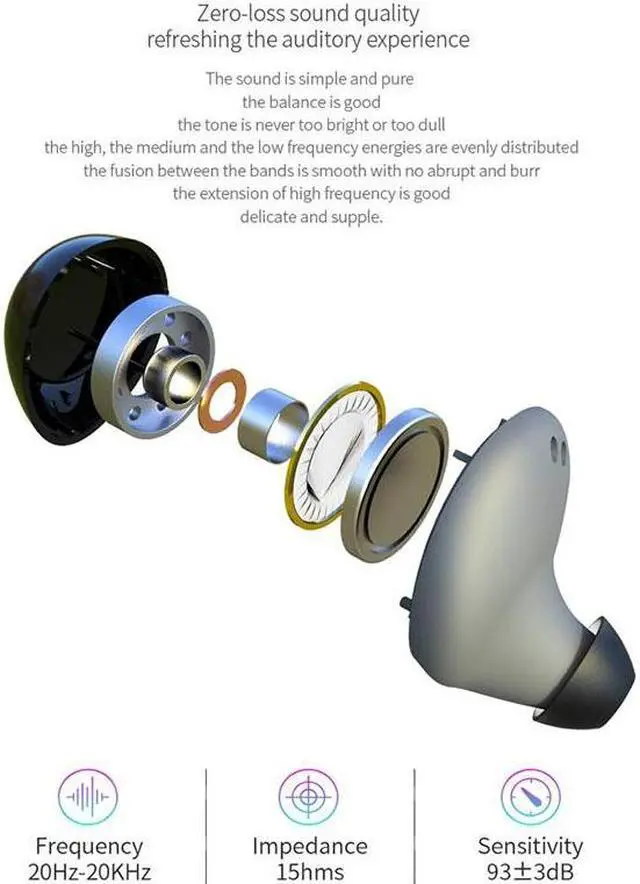 Alt view image 4 of 7 - HM50 TWS Earbuds Fitness Tracker HiFi Bluetooth 5.0 Earphones Portable Smart Wristband Wireless Stereo Headset 2in1 Sports Watch (White)