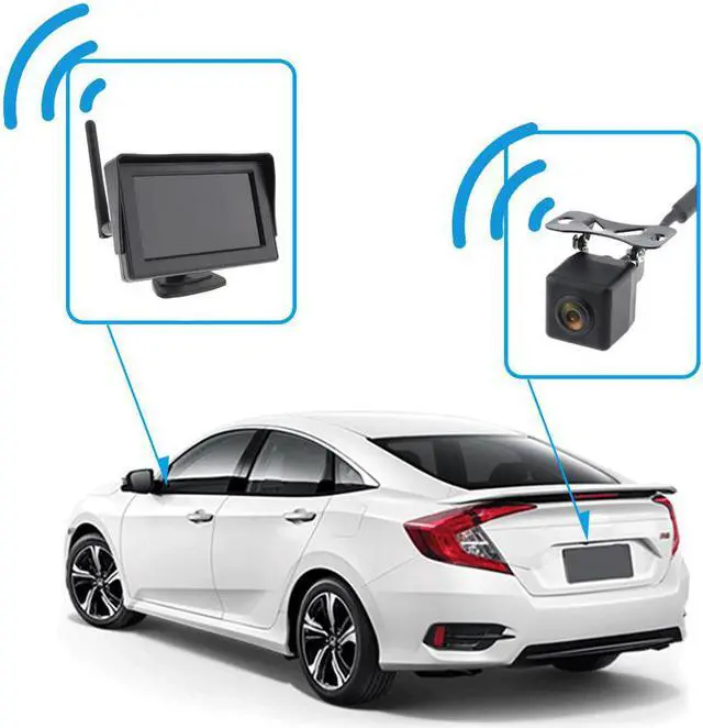 Alt view image 5 of 7 - 4.3 Inch Wireless HD Rearview Monitor Auto Parking System Built-in Antenna with Camera