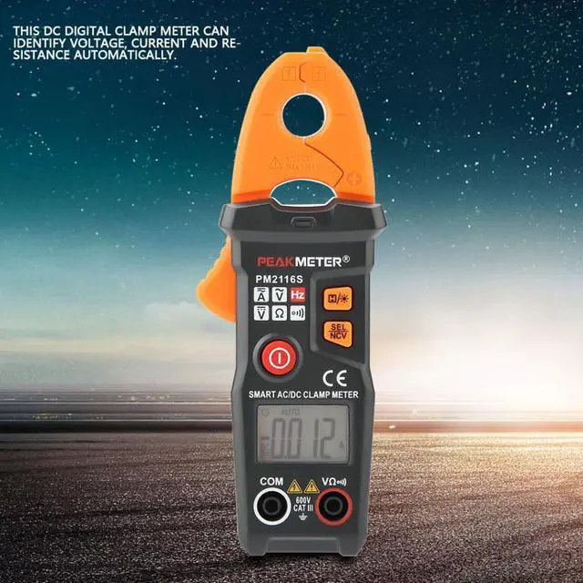 Alt view image 3 of 7 - PEAKMETER PM2116S Clamp Multimeter Mini Non-contact DC/AC 10mA-100A Digital Current Meter Multimeter Measuring Tool 600V