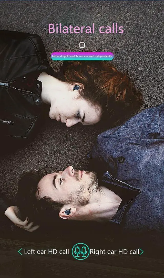 Alt view image 6 of 7 - HM50 TWS Earbuds Fitness Tracker HiFi Bluetooth 5.0 Earphones Portable Smart Wristband Wireless Stereo Headset 2in1 Sports Watch (Pink)