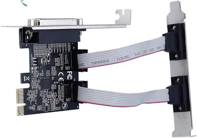 Alt view image 6 of 6 - PCI-E to 2 DB9 RS232 Serial Ports + 1 DB25 Printer  Parallel LPT Port Adapter Card for Desktops Computer Components