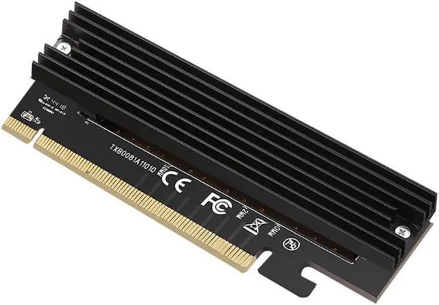 Alt view image 5 of 7 - PCIE PCI Express X16 to M.2 M Key NVMe SSD Ethernet Adapter M-Key Interface Expansion Card with heatsink