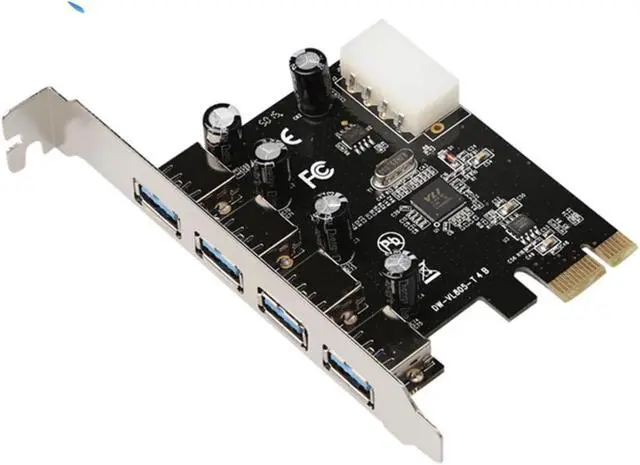 Alt view image 6 of 7 - PCI express to USB3.0 Riser card for VL805 PCIe X1 to 4 ports USB3.0 4 pin power add on card