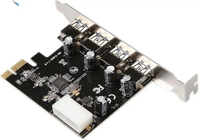 Alt view image 7 of 7 - PCI express to USB3.0 Riser card for VL805 PCIe X1 to 4 ports USB3.0 4 pin power add on card