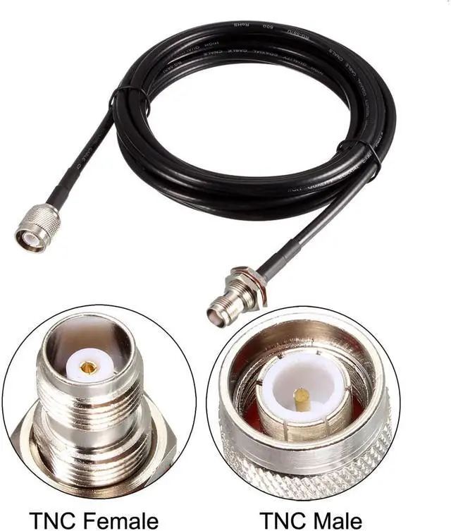 Alt view image 2 of 4 - RG58 RF Coaxial Cable TNC Male to TNC Female Pigtail Jumper Cable 10 Feet