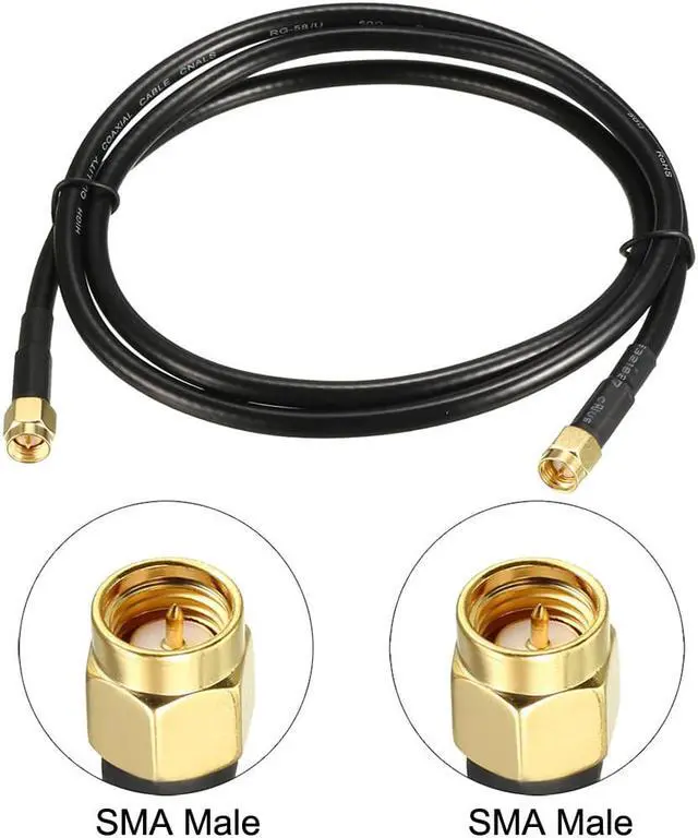 Alt view image 2 of 4 - Antenna Extension Cable SMA Male to SMA Male Coaxial Cable RG58 50 Ohm 6 ft 2pcs