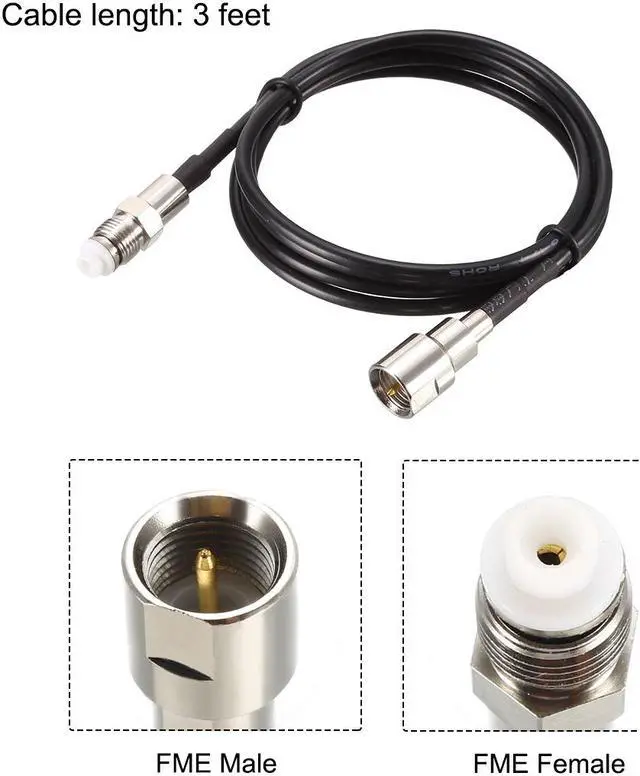Alt view image 2 of 4 - FME Male to FME Female Antenna Extension Cable RG174 RF Coaxial Cable 3 ft