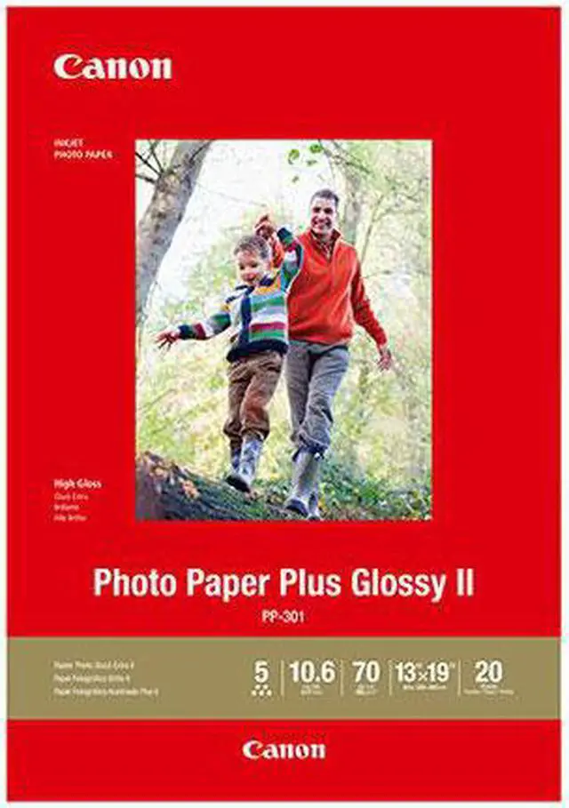 Alt view image 6 of 8 - Canon PP-301 Photo Paper Plus Glossy II Inkjet Paper, 13x19", 20 Sheets