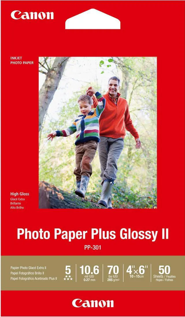 Alt view image 4 of 9 - Canon Photo Paper Plus Glossy Ii, 4 X 6, Glossy White, 50/Pack 1432C005