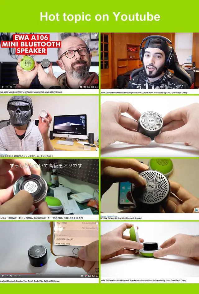 Alt view image 3 of 7 - Super-mini Waterproof Bluetooth Speaker 2018 Japan Best Sound/Bass Quality Portable Shower/Indoor/Outdoor Speaker Bluetooth 5.0 (Silver)