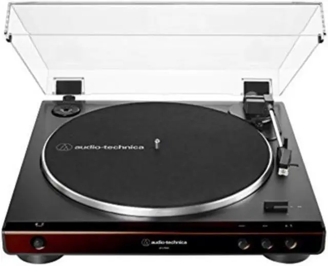 Alt view image 4 of 15 - Audio-Technica AtLP60XBW Fully Automatic Belt-Drive Stereo Turntable Brown/Black