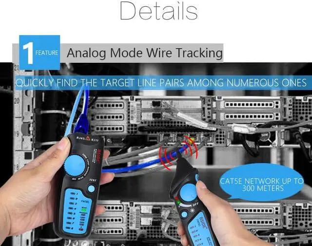 Alt view image 2 of 5 - BSIDE FWT81 Cable Tracker RJ45 RJ11 Telephone Wire Network LAN TV Electric Line Finder Tester With AVD06 Voltage Tester
