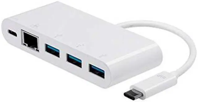 Alt view image 5 of 10 - Monoprice Select Series USB-C to 3x USB-A 3.0, Gigabit Ethernet & USB-C (F) Adapter