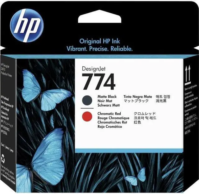 Alt view image 6 of 16 - HP 774 Matte Black/Chromatic Red DesignJet Printhead, P2V97A