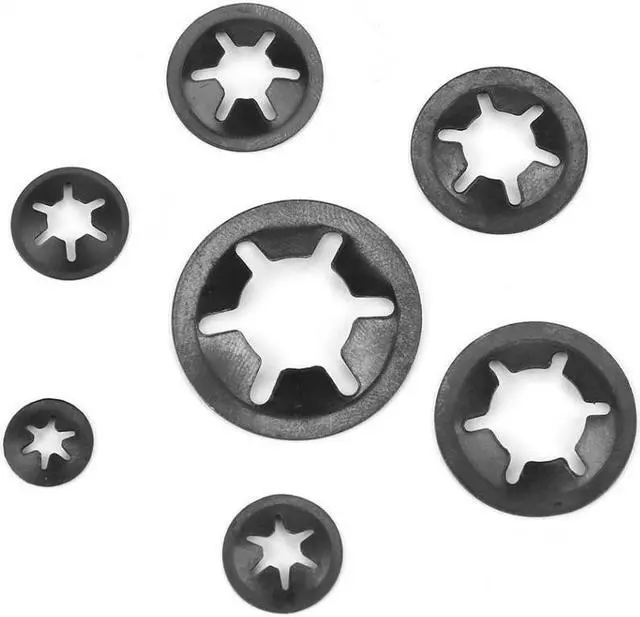 Alt view image 2 of 7 - 260pcs Manganese Steel Push On Washer Retaining Lock Washers Set 3/4/5/6/8/10/12mm Hardware Tools