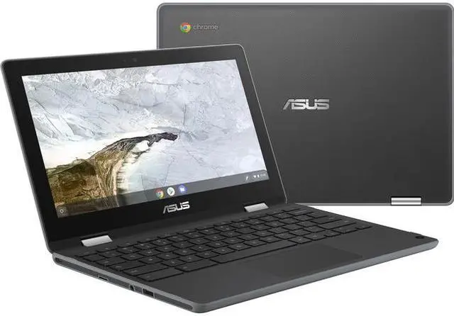 Alt view image 8 of 9 - ASUS Chromebook Flip C214MA-YS02T-S 11.6 inch Intel Celeron N4000 1.1GHz/ 4GB LPDDR4/ 32GB eMMC/ USB3.1/ Chrome Notebook (Dark Grey)