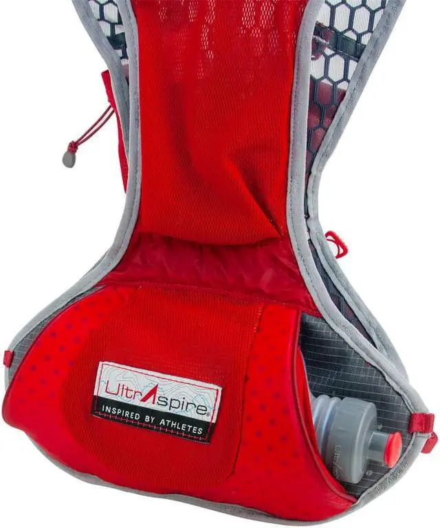 Alt view image 4 of 17 - Ultraspire Revolt Hydration Race Vest UltraFlask Water Bottle Included Red Long
