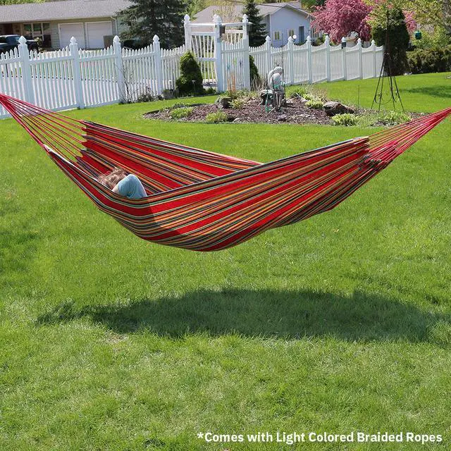 Alt view image 2 of 7 - Castaway Oversized Hammock in a Bag 60 x 77" 10' Ring to Ring Great for Travel