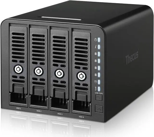 Alt view image 10 of 12 - Thecus N4350 SAN/NAS Storage System - Marvell ARMADA 388 Dual-core (2 Core) 1.80 GHz - 4 x HDD Supported - 1 GB RAM DDR4 SDRAM - Serial ATA/600 Controller - RAID Supported 0, 1, 5, 6, 10, JBOD - 4 x T