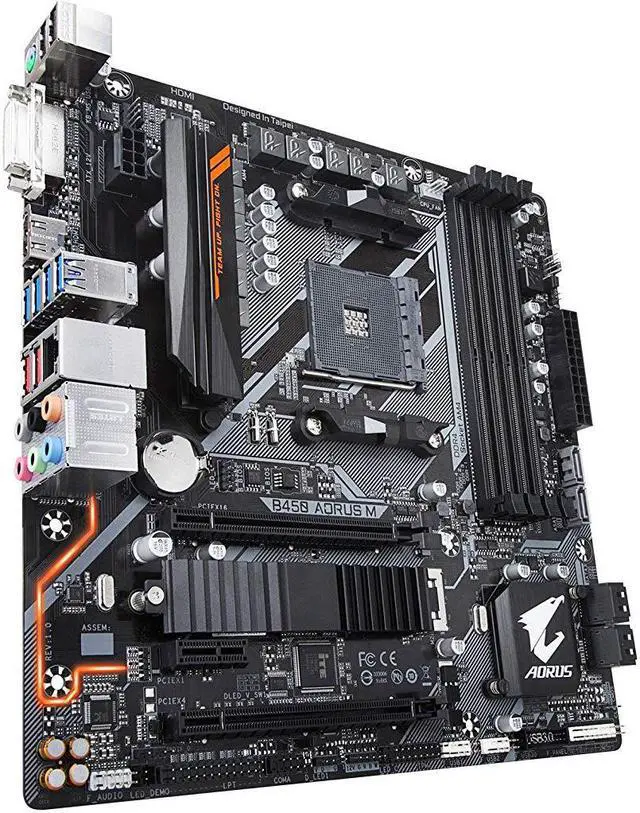 Alt view image 3 of 5 - Gigabyte B450 AORUS M B450 AM4 MicroATX M.2 Desktop Motherboard A