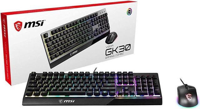 Alt view image 12 of 12 - MSI Vigor GK30 Gaming Keyboard & GM11 Gaming Mouse Combo - Mechanical Membrane Switches, 6-Zone RGB, Water Repellent & Splash-Proof, 5000 DPI - Black
