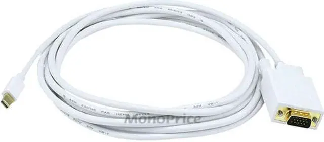 Alt view image 8 of 8 - Monoprice Video Cable - 10 Feet - White | 32AWG Mini Display Port to VGA Cable
