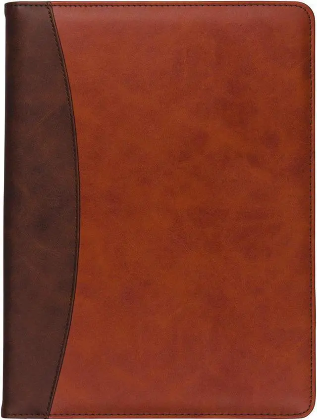 Alt view image 2 of 10 - Samsill Two-Tone Padfolio-Spine Accent 10 3/5w x 14 1/4h Tan/Brown 71656
