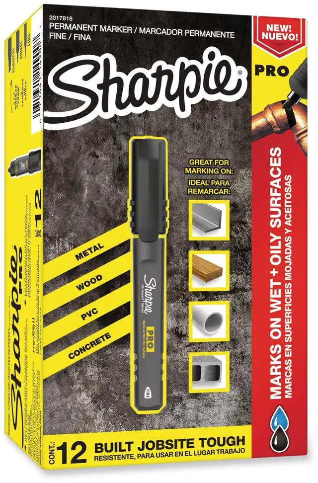 Alt view image 9 of 15 - Pro Permanent Marker, Fine Bullet Tip, Black, Dozen 2017818