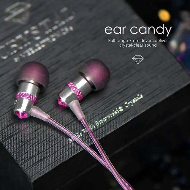 Alt view image 12 of 20 - Mee audio Pink  EP-M11J-PK-MEE  3.5mm  Connector In-Ear Headphones with Microphone Made with Swarovski Crystals
