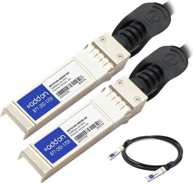 Alt view image 4 of 4 - AddOn Mellanox MCP2104-X003B Compatible TAA Compliant 10GBase-CU SFP+ to SFP+ Direct Attach Cable -