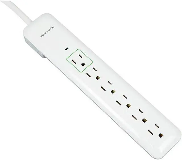 Alt view image 8 of 8 - Monoprice Power & Surge - 6 Outlet Slim Surge Protector Power Strip - 3 Feet - - White | Cord UL Rated 540 Joules With Power/Circuit Breaker Switch